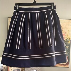 Molly Bracken Navy and White A-Line Skirt